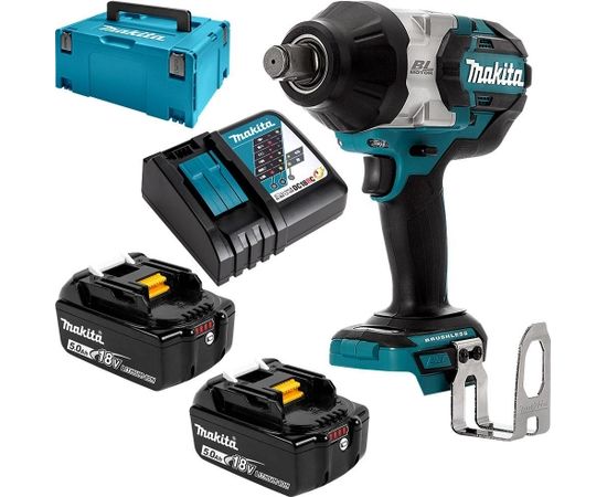 DTW1001RTJ Akumulatora uzgriežņu atslēga 18V, 2x5,0Ah Li-ion, 1000 Nm, 1/2", LED Makita