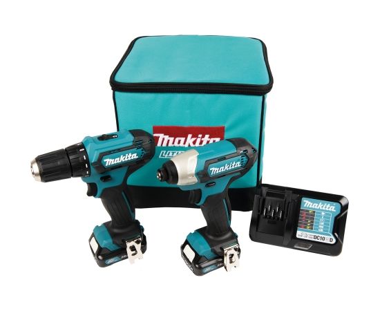 Instrumentu komplekts 12V MAX; 2x2,0 Ah Li ion (DF333D + TD110D) CLX224A Makita