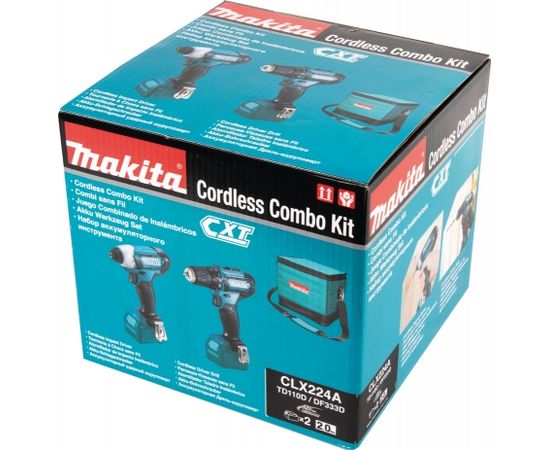 Instrumentu komplekts 12V MAX; 2x2,0 Ah Li ion (DF333D + TD110D) CLX224A Makita