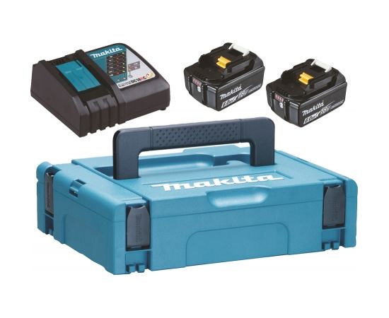 Lādēšanas komplekts18V, 2XBL1860B, DC18RC, MAKPAC 198116 4 Makita