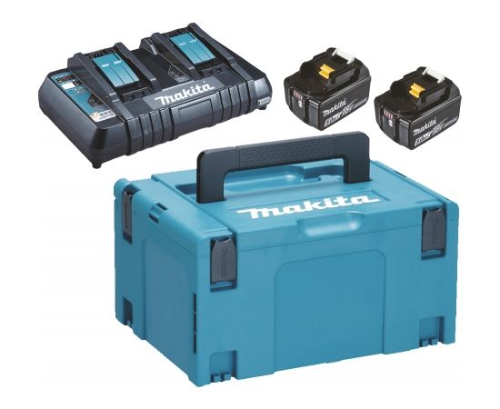 Makita Lādēšanas komplekts 18V, 2XBL1850B, DC18RD, MAKPAC 197629 2