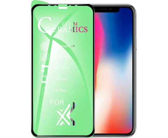 GoodBuy Clear Ceramic Glass aizsargstikls pilnam ekrānam Apple iPhone 13 Pro Max melns