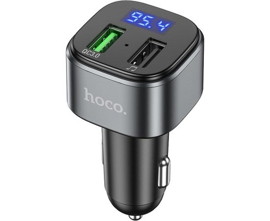 Hoco E37 FM Bluetooth Transmitter Auto Radio / MP3 / 2xUSB QC3.0 / 18W / Melns