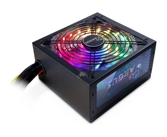 Power Supply INTER-TECH Argus RGB, 80PLUS Bronze, 600W, Retail, 1x140 Fan, 1x20+4Pin, 4+4Pin, 2xPCI-e 6+2Pin, 3x4Pin (Molex), 6xSATA, 1xFDD (Rev. 2)