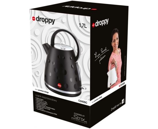 ELDOM DROPPY kettle, 2000 W, capacity 1.7 l, mesh filter, black