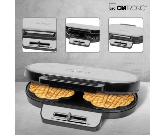 Clatronic 263934 waffle iron 2 waffle(s) Gray 1200 W