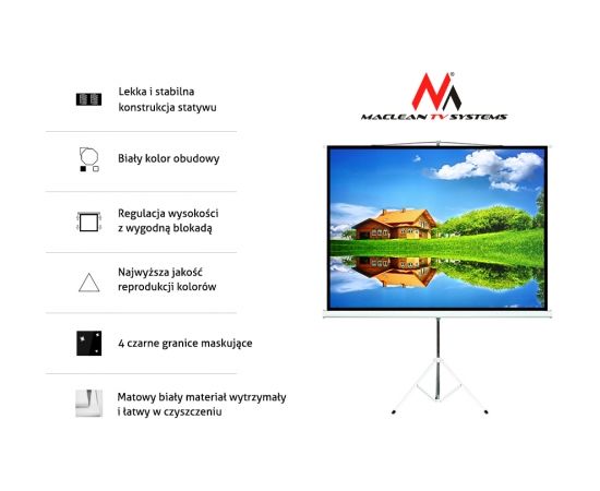 Maclean MC-608 Projection Screen With 240x180 Tripods