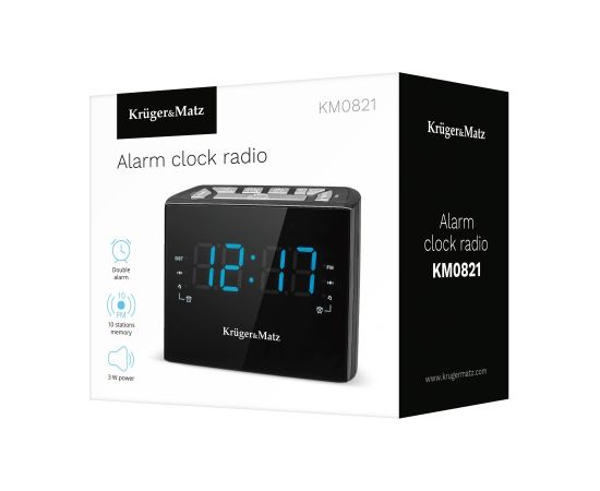 Kruger&matz Kruger & Matz KM0812 radio Clock Digital Black