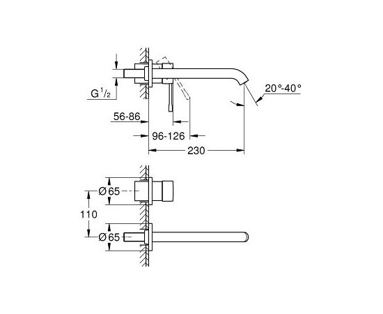 Grohe Essence Two-hole basin mixer L-Size