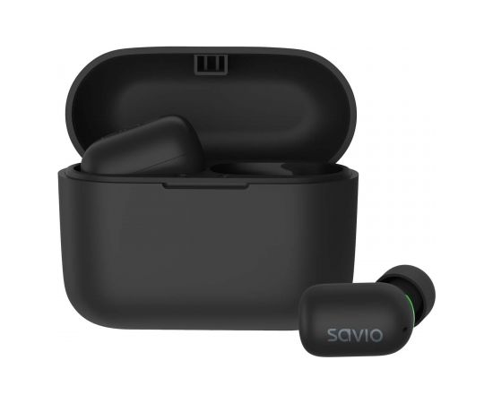 Savio TWS-09 IPX5 headphones/headset Wireless In-ear Music Bluetooth Black