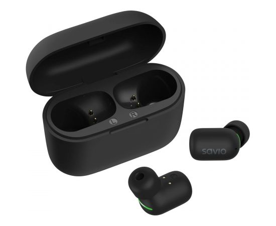 Savio TWS-09 IPX5 headphones/headset Wireless In-ear Music Bluetooth Black