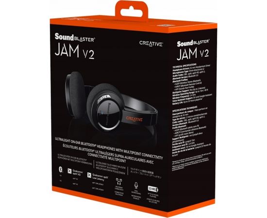 SOUND BLASTER CREATIVE JAM V2 Wireless Bluetooth headphones, black