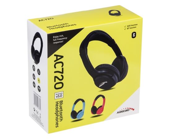 Audiocore V5.1 wireless bluetooth headphones, 200mAh, working time 3-4h, charging time 1-2h, AC720 BL blue