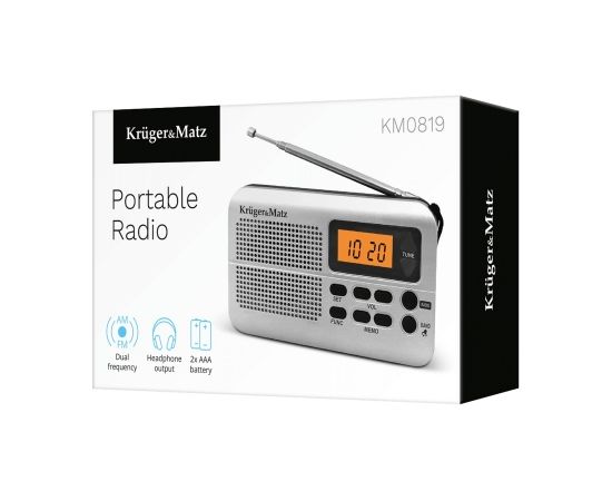 Kruger&matz Kruger & Matz KM0819 Portable radio, grey-black