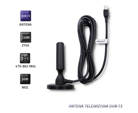 Qoltec 57016 TV Antenna DVB-T2