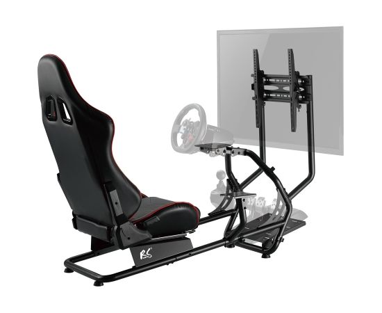 Nano Rs NanoRS RS160 Gaming Chair Racing Simulator Stand 3 in 1 PC Console Gamers Synthetic Leather Cover Steering Wheel Stand TV Bracket Up to 50" Max. Vesa 400x400