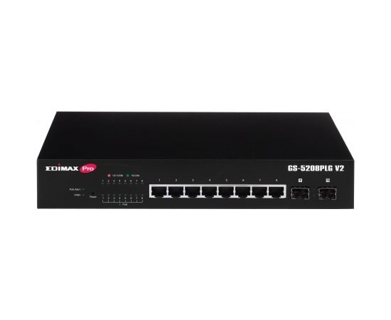 Edimax GS-5208PLG network switch Gigabit Ethernet (10/100/1000) Power over Ethernet (PoE) 1U Black