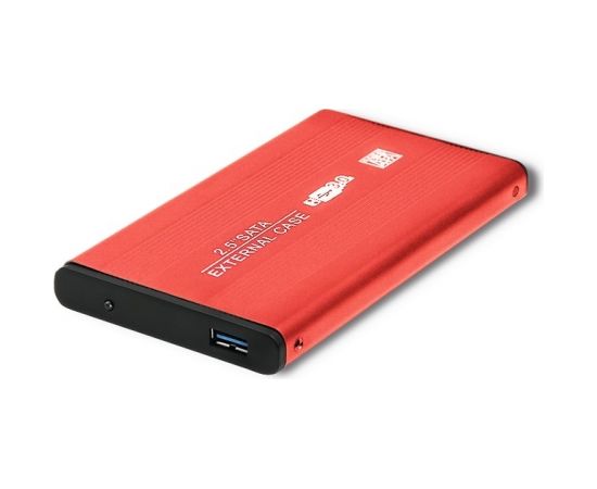 Qoltec 51860 External Hard Drive Case HDD/SSD 2.5'' SATA3 | USB 3.0 | Red