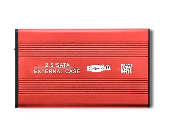 Qoltec 51860 External Hard Drive Case HDD/SSD 2.5'' SATA3 | USB 3.0 | Red