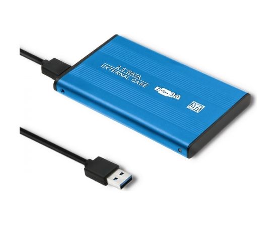 Qoltec 51859 External Hard Drive Case HDD/SSD 2.5'' SATA3 | USB 3.0 | Blue