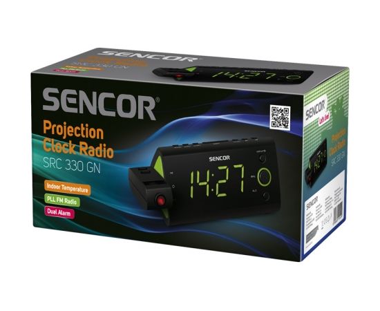 Sencor SRC 330 GN RADIO PULKSTENIS AR SENSOR PROJEKCIJU