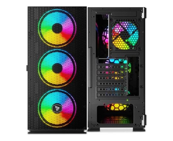 SAVIO PC Case Raptor X1 ARGB Glass/Mesh Black