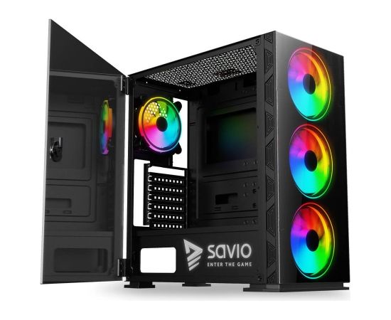 SAVIO PC Case Prime X1 ARGB Glass Black