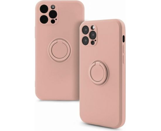 Mocco Pastel Ring Silicone Back Case Aizmugurējais Silikona Apvalks Priekš Samsung Galaxy S22 Ultra 5G Rozā