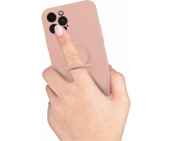 Mocco Pastel Ring Silicone Back Case Aizmugurējais Silikona Apvalks Priekš Samsung Galaxy S22 Ultra 5G Rozā