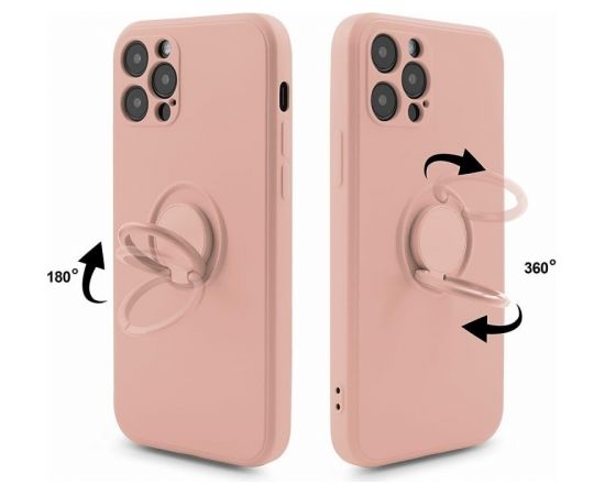 Mocco Pastel Ring Silicone Back Case Aizmugurējais Silikona Apvalks Priekš Samsung Galaxy S22 Ultra 5G Rozā