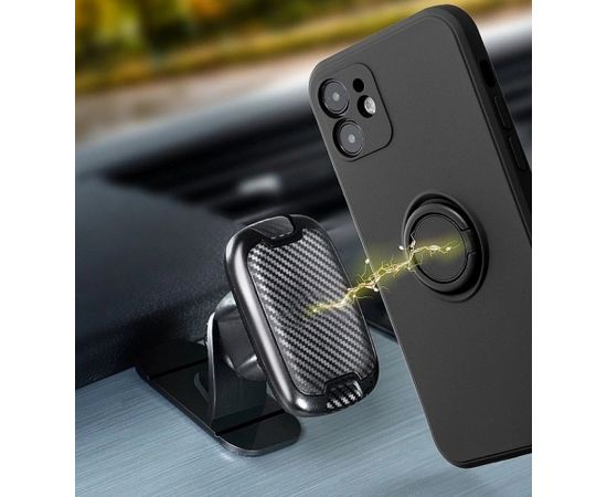 Mocco Pastel Ring Silicone Back Case Aizmugurējais Silikona Apvalks Priekš Samsung Galaxy S22 Plus 5G Melns