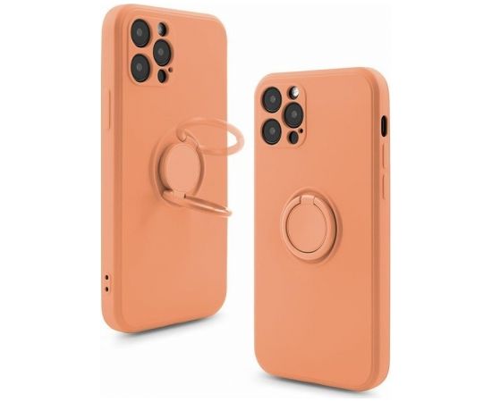 Mocco Pastel Ring Silicone Back Case Aizmugurējais Silikona Apvalks Priekš Samsung Galaxy S22 Plus 5G Oranžs