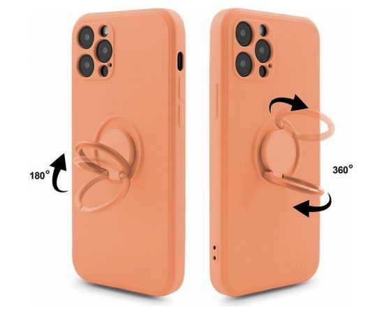 Mocco Pastel Ring Silicone Back Case Aizmugurējais Silikona Apvalks Priekš Samsung Galaxy S22 Plus 5G Oranžs