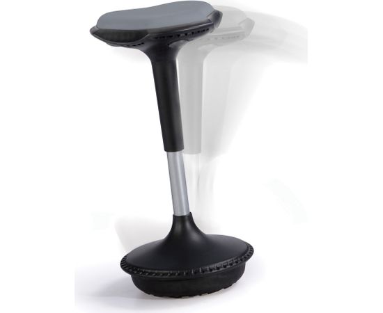 Ergonomisks, augsts krēsls JUST FUN D33xH59,5-84cm, sēdvieta apšūta ar audumu, krāsa: pelēka