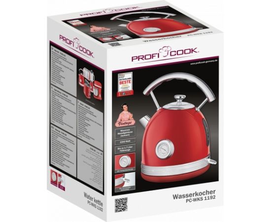 ProfiCook PC-WKS 1192 Tējkanna 1.7 L 2200 W Red