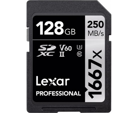 Lexar memory card SDXC 128GB Professional 1667x UHS-II U3 V60