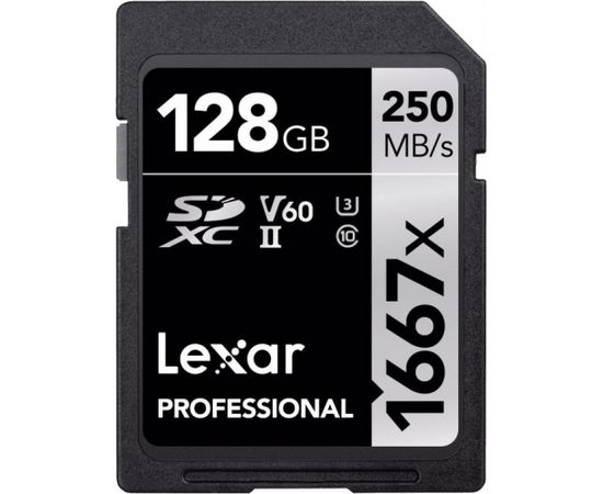 Lexar карта памяти SDXC 128GB Professional 1667x UHS-II U3 V60