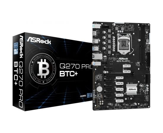 Asrock Q270 Pro BTC+ Intel® Q270 LGA 1151 (Socket H4) ATX Mātes plates