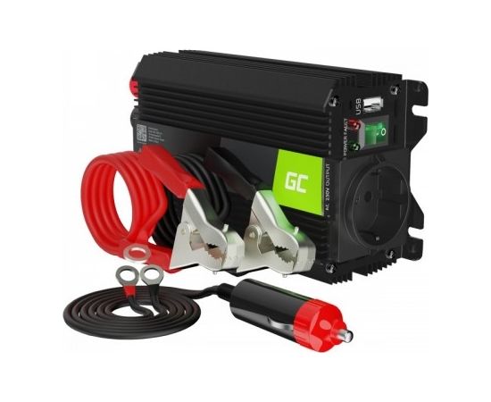 Green Cell® Car Power Inverter Converter 12V to 230V 300W/600W with USB Strāvas pārveidotāji