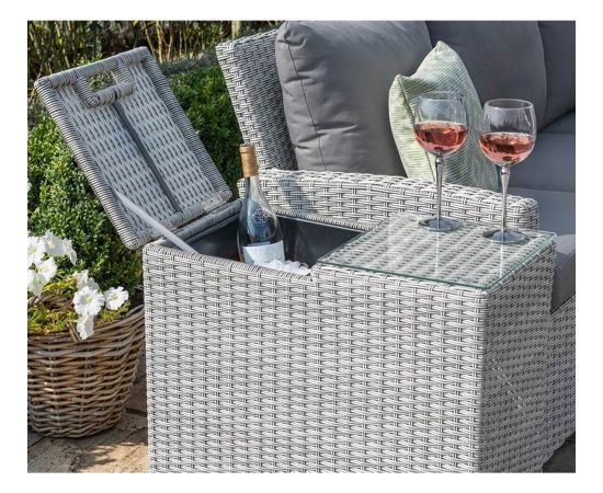 Приставной столик ASCOT с ведерком для льда 67x34x60см, серый Dārza galdi