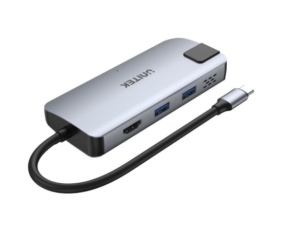 UNITEK uHUB P5+ USB 2.0 Type-C 10000 Mbit/s Black, Grey