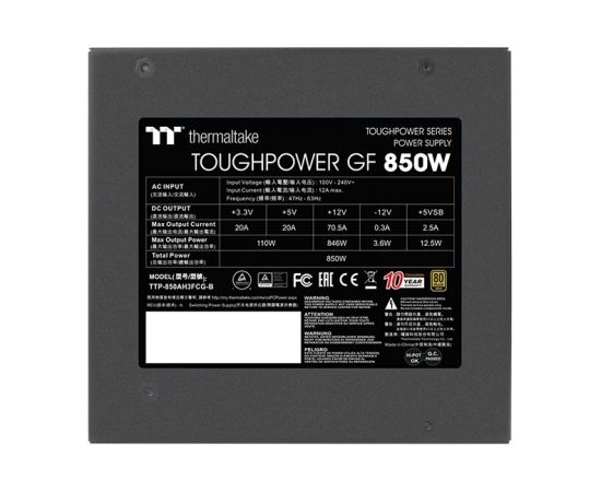 Thermaltake Toughpower GF 850W power supply unit 20+4 pin ATX Black