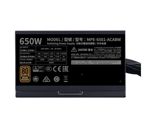 Cooler Master MWE 650 Bronze 230V V2 power supply unit 650 W 24-pin ATX ATX Black