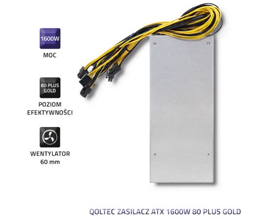 Qoltec 50177 PCI-E power supply Smart 1600W | 80 Plus Gold - Data mining