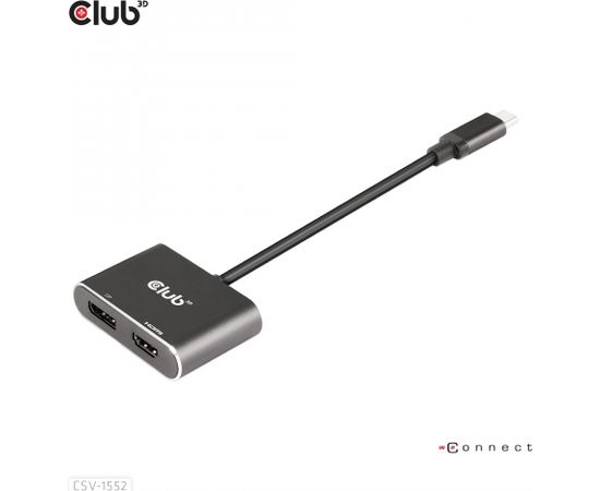 Club 3d CLUB3D MST hub USB3.2 Gen2 Type-C(DP Alt-Mode) to DisplayPort + HDMI 4K60Hz M/F