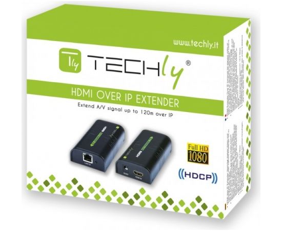 Techly Additional Receiver for Amplifier / Splitter HDMI Over IP IDATA EXTIP-373R