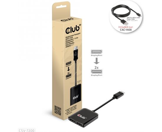 CLUB 3D MST hub DisplayPort™ 1.4 to DisplayPort™ + HDMI™ 4K60Hz M/F