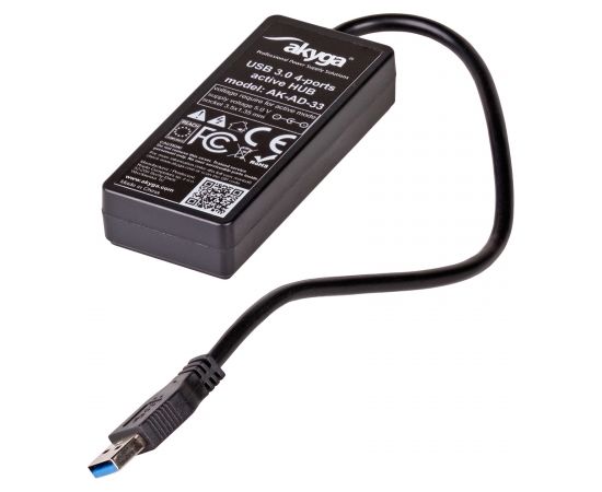 Akyga AK-AD-33 interface hub USB 3.2 Gen 1 (3.1 Gen 1) Type-A 500 Mbit/s Black