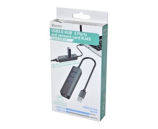 VAKOSS HUB USB 3.0 +RJ45 ETHERNET TC-4502X