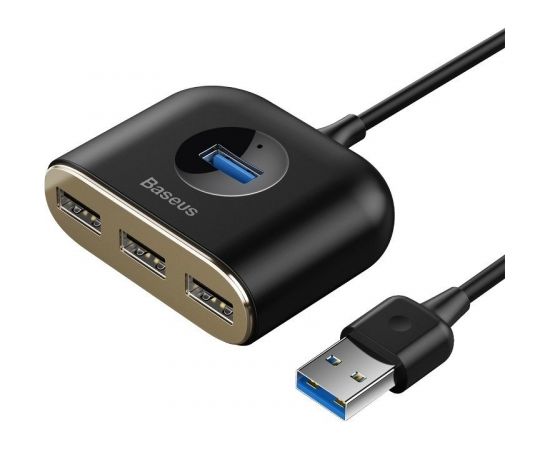4-in-1 Baseus Square Round USB Adapter, HUB USB 3.0 to 1x USB 3.0 + 3x USB 2.0, 1m black